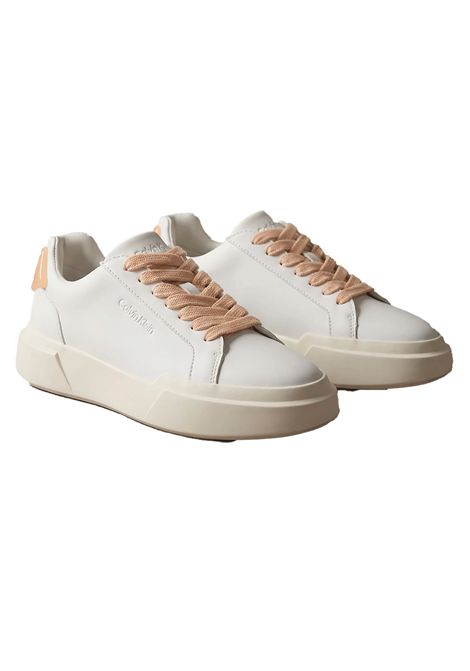 Scarpe Calvin Klein Chunky Cupsole LaceUp Rubber BT Bianco Cipria Donna CALVIN KLEIN | Sneakers | HW0HW03096-05Z